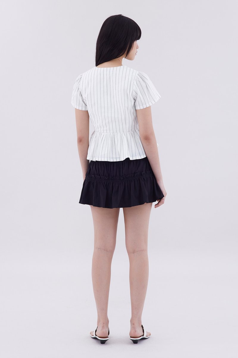 Cecelyn Tie-Front Peplum Top