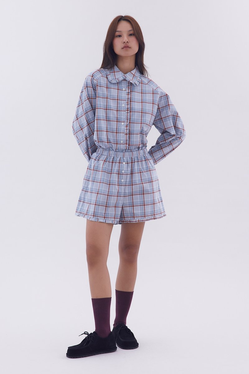 Pleated Hem Shorts