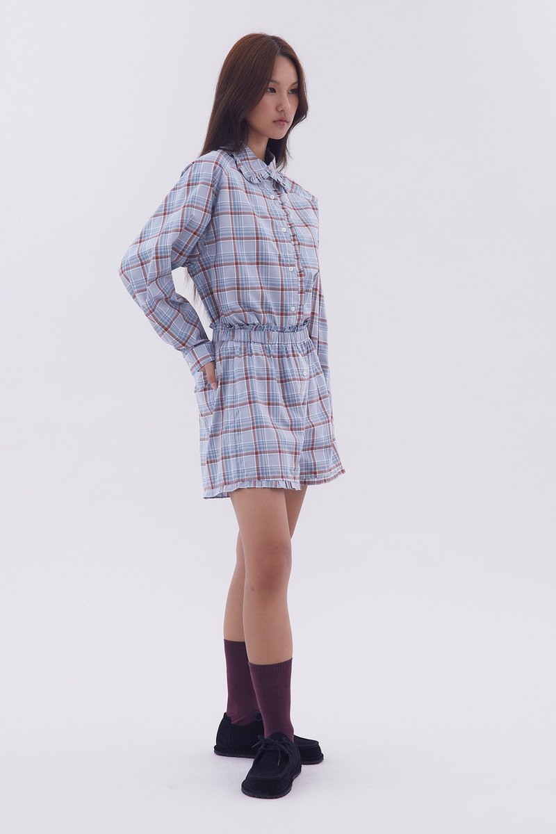 Pleated Hem Shorts