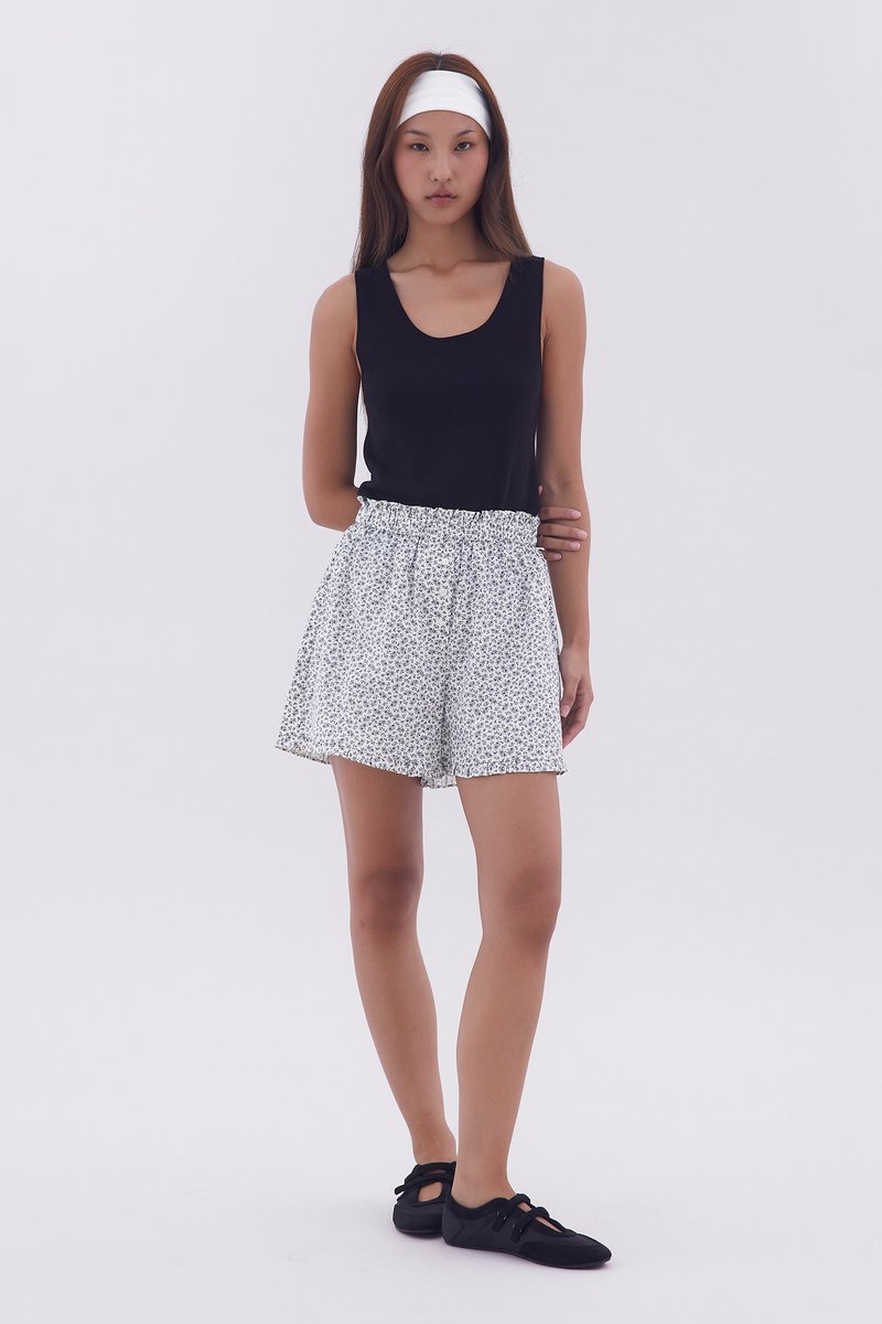 Pleated Hem Shorts
