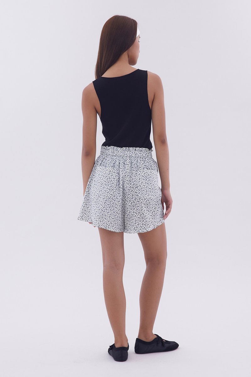 Pleated Hem Shorts