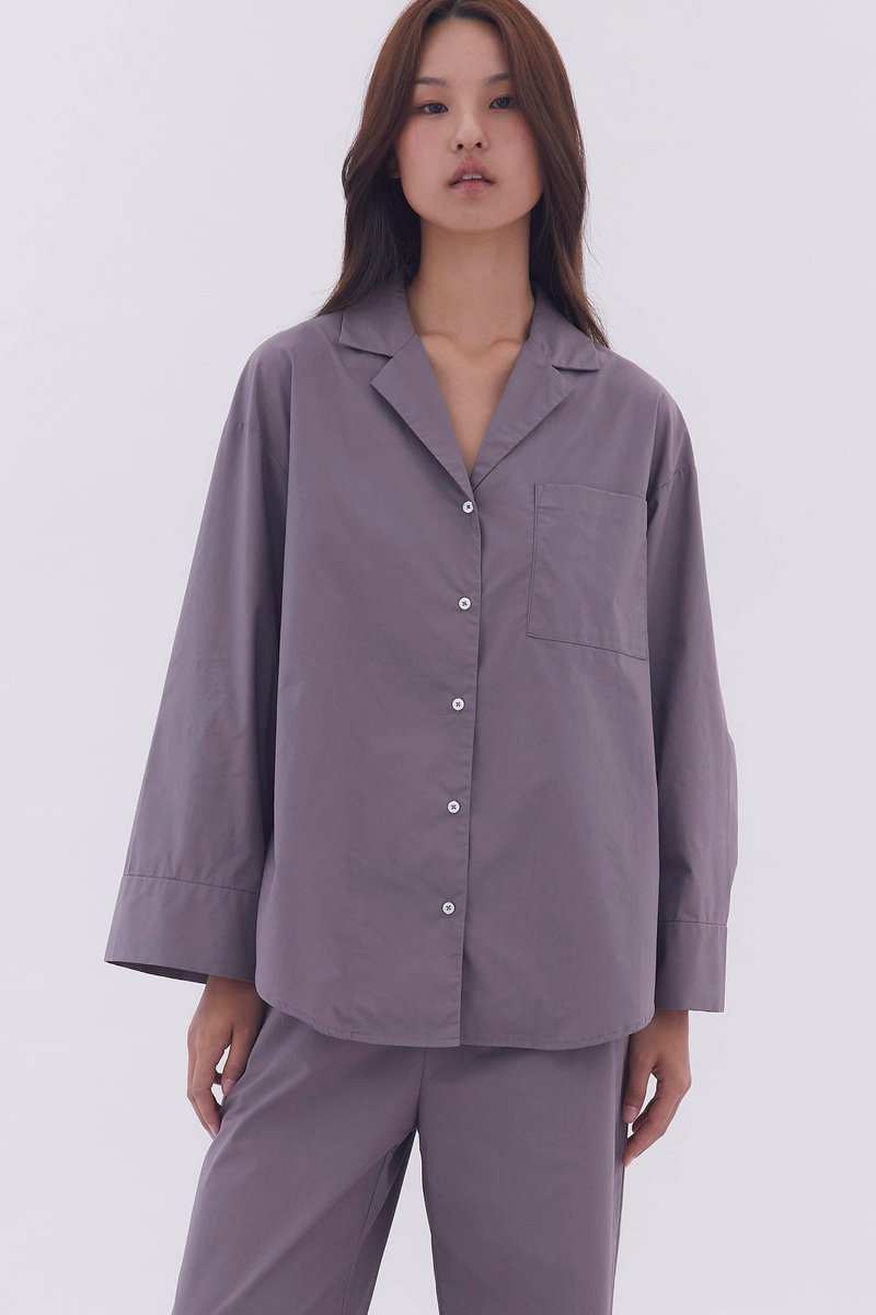 Notched Collar Oversized Shirt