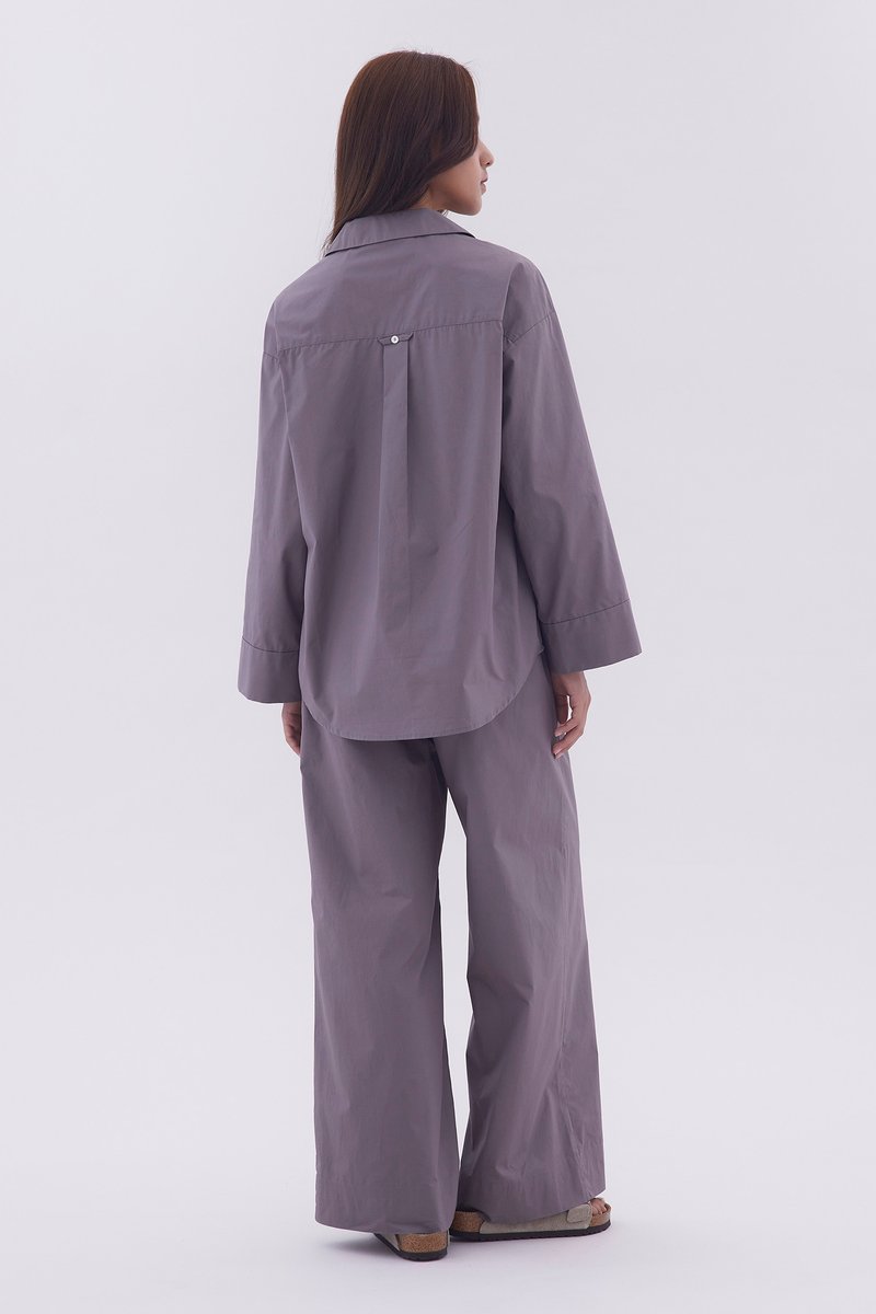 Notched Collar Oversized Shirt