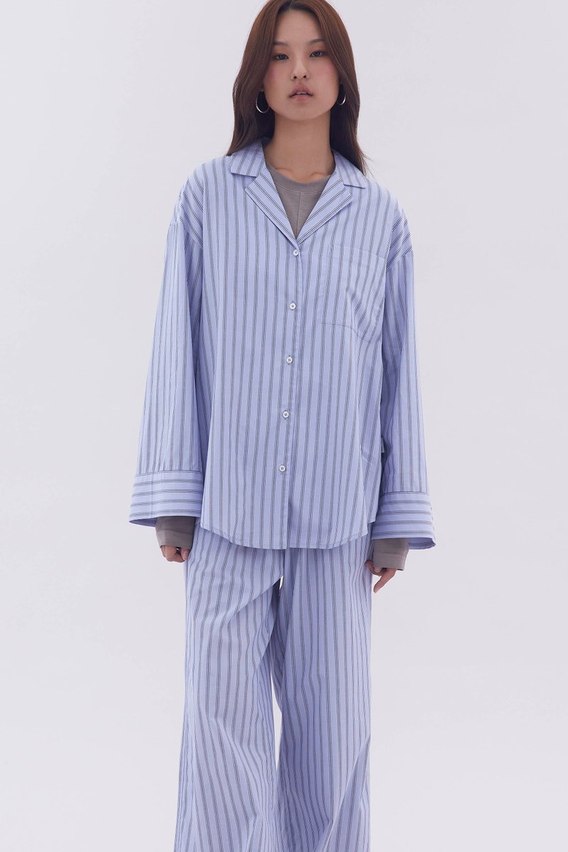 Notched Collar Oversized Shirt