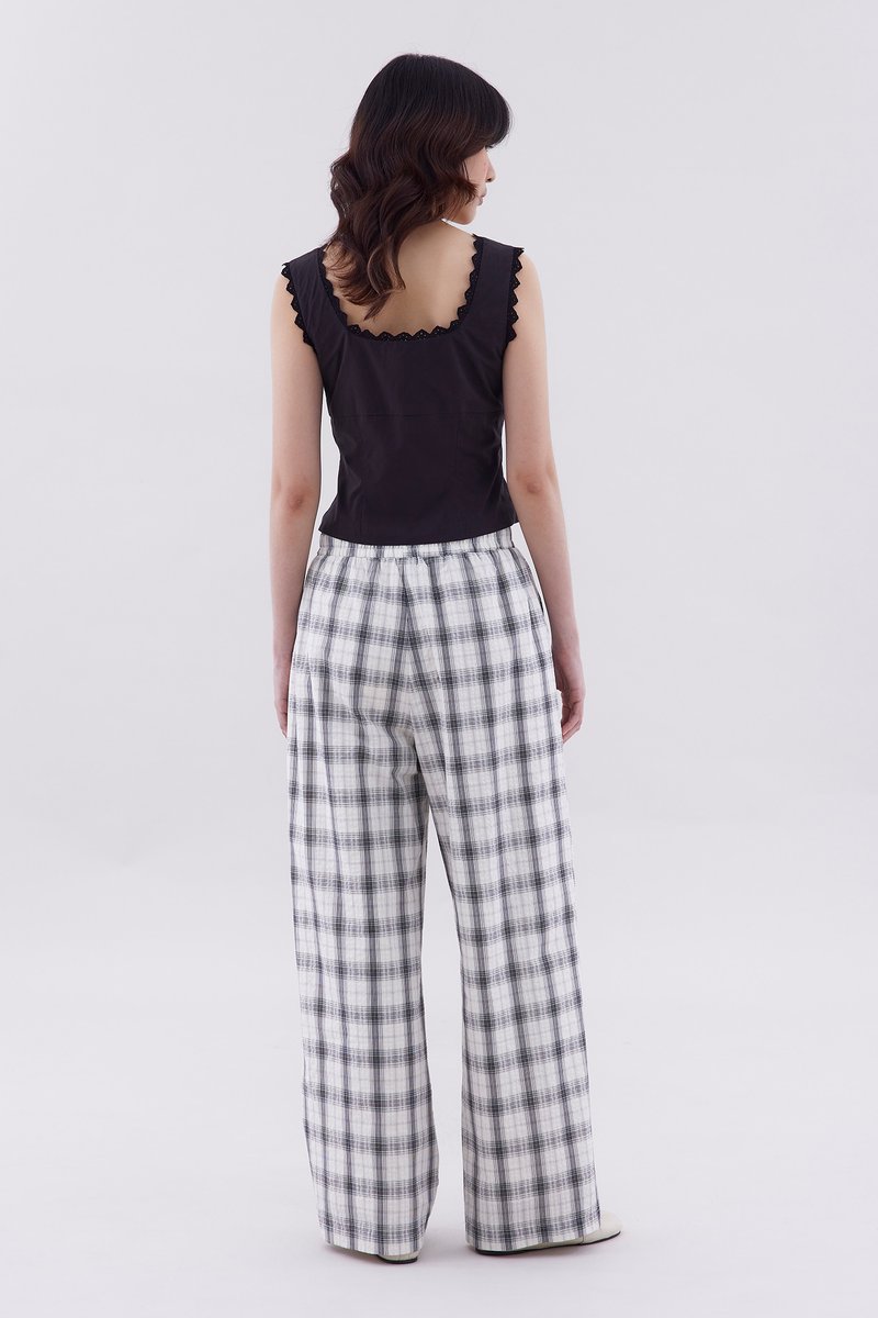 Marielle Lace-Trim Pin Tuck Top