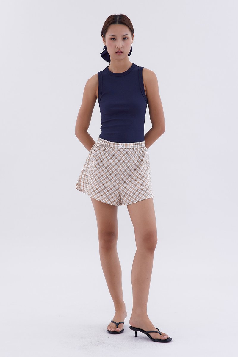 Checked Flare Shorts