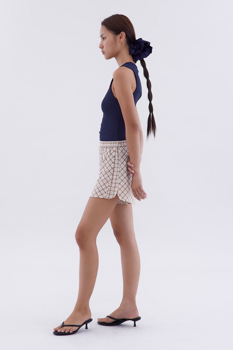 Checked Flare Shorts
