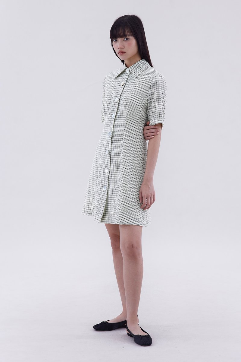 Etta Button-Down Fitted Dress