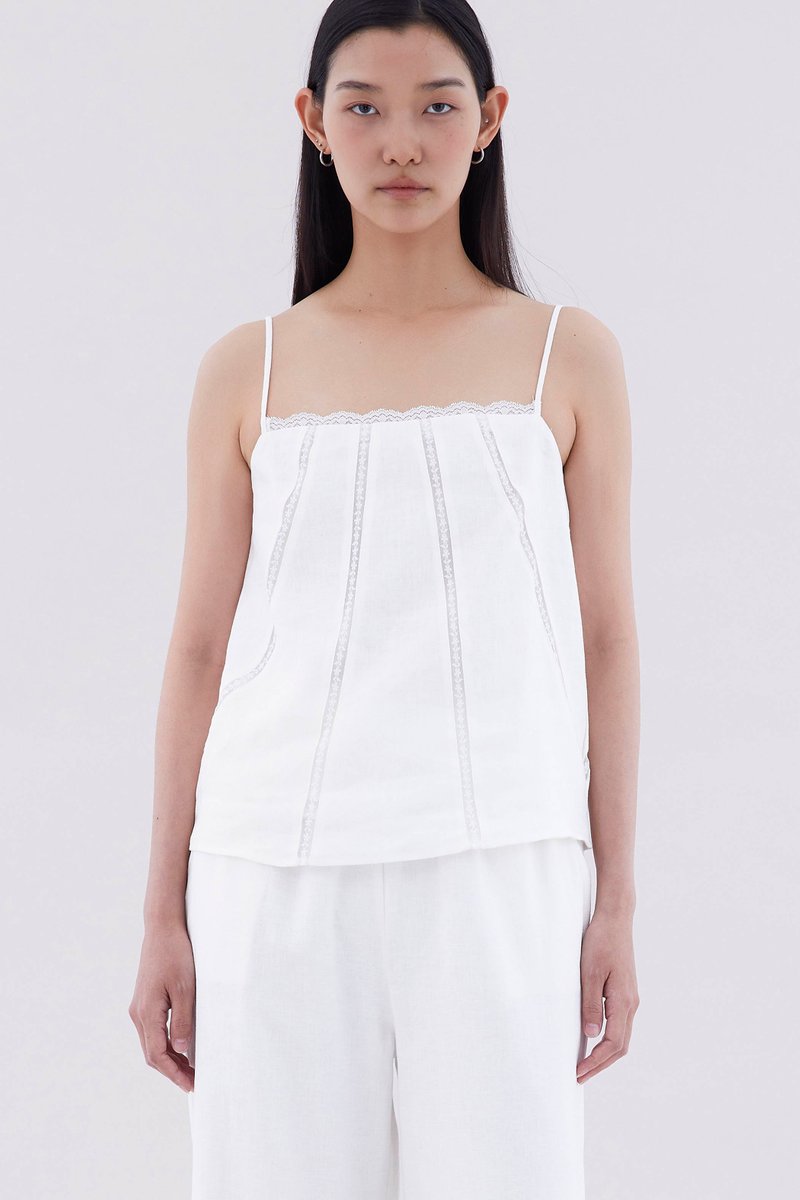 Marison Lace-Trim Panelled Top