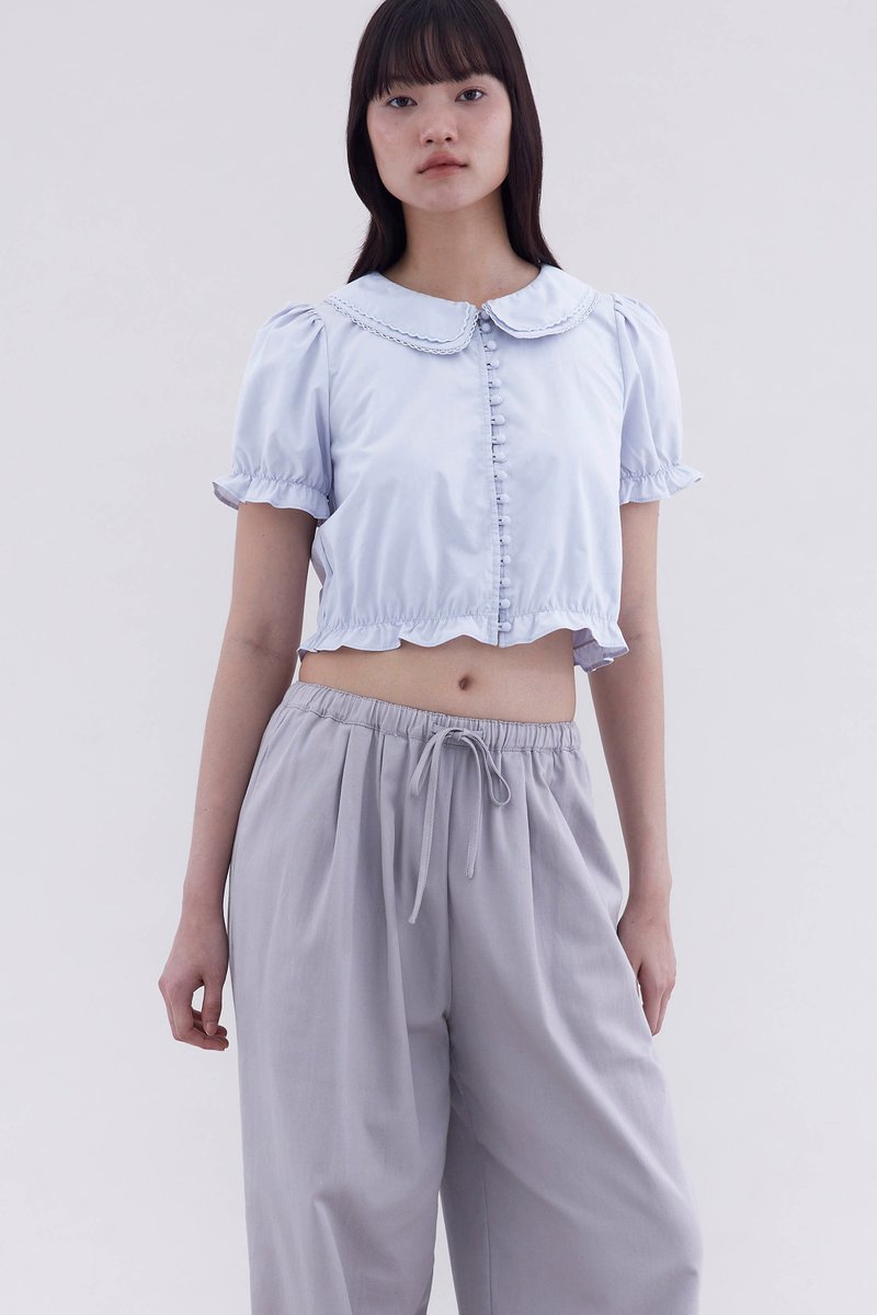 Mirane Peterpan-Collar Front Button Blouse