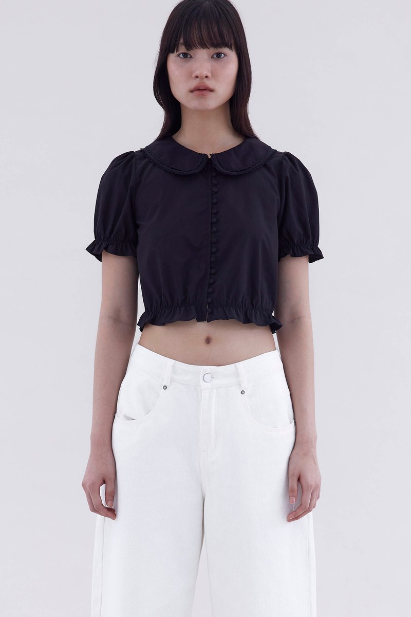 Mirane Peterpan-Collar Front Button Blouse