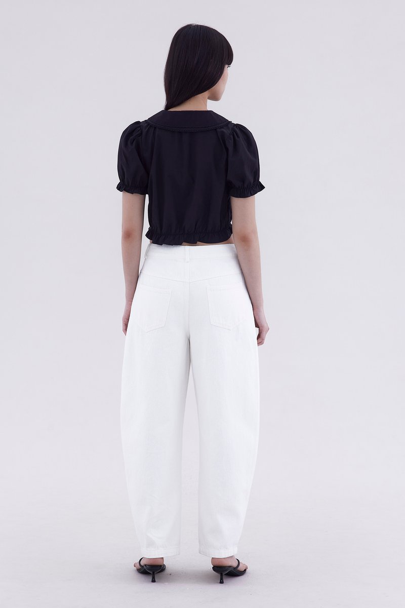 Mirane Peterpan-Collar Front Button Blouse