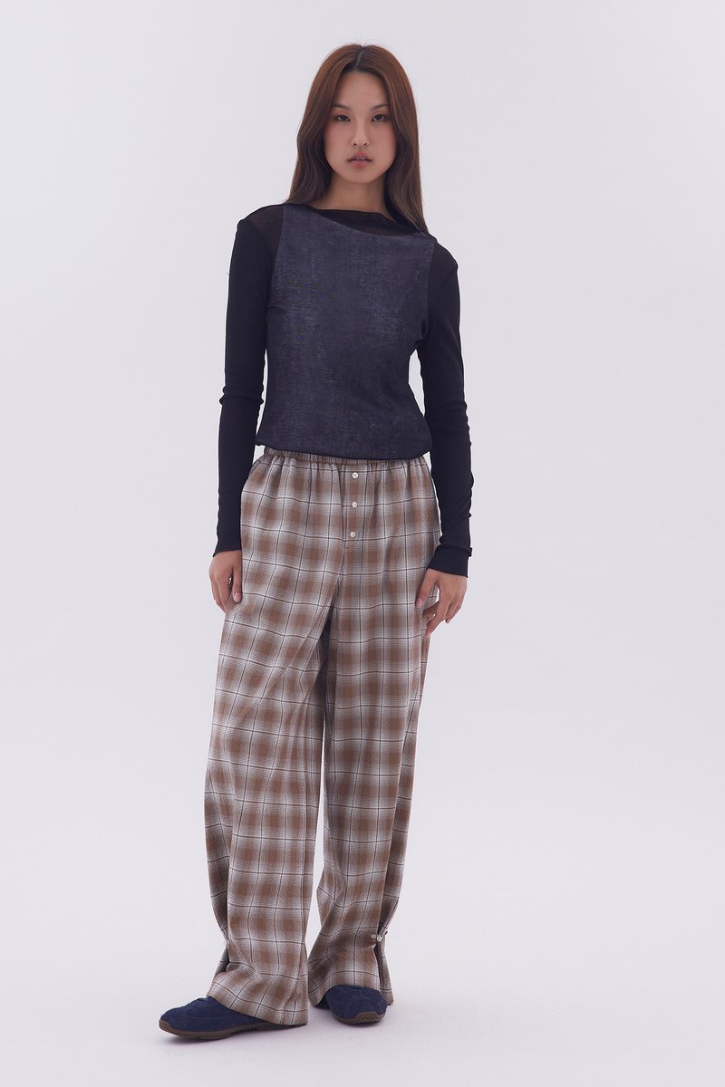 Checked Oversized Pants