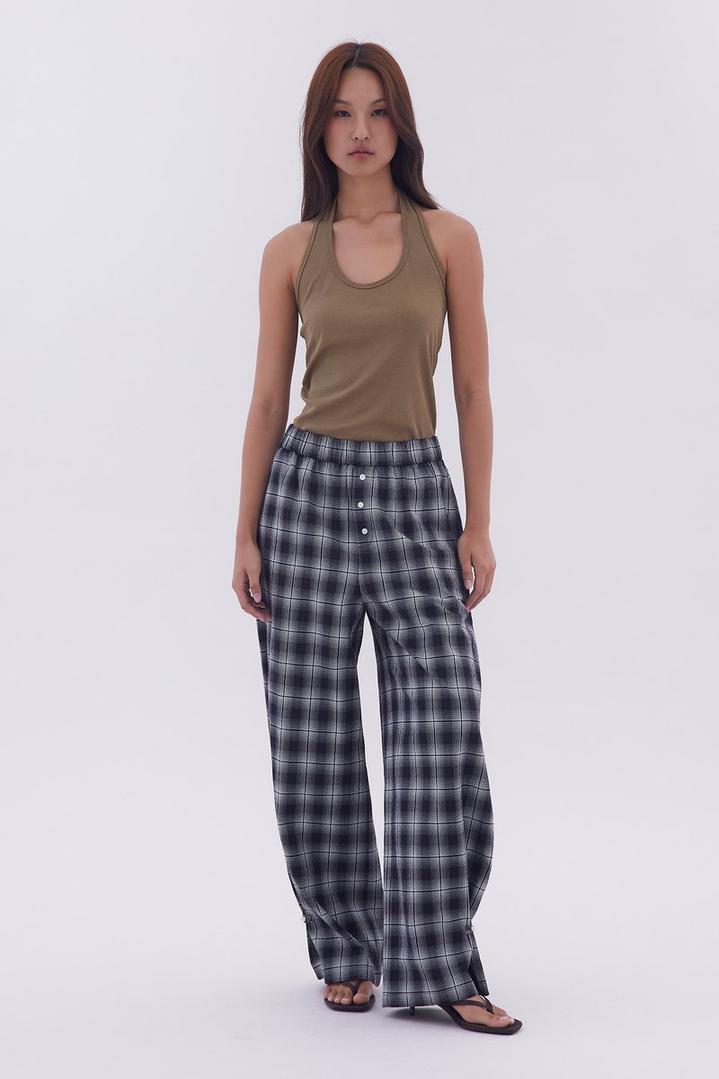 Checked Oversized Pants