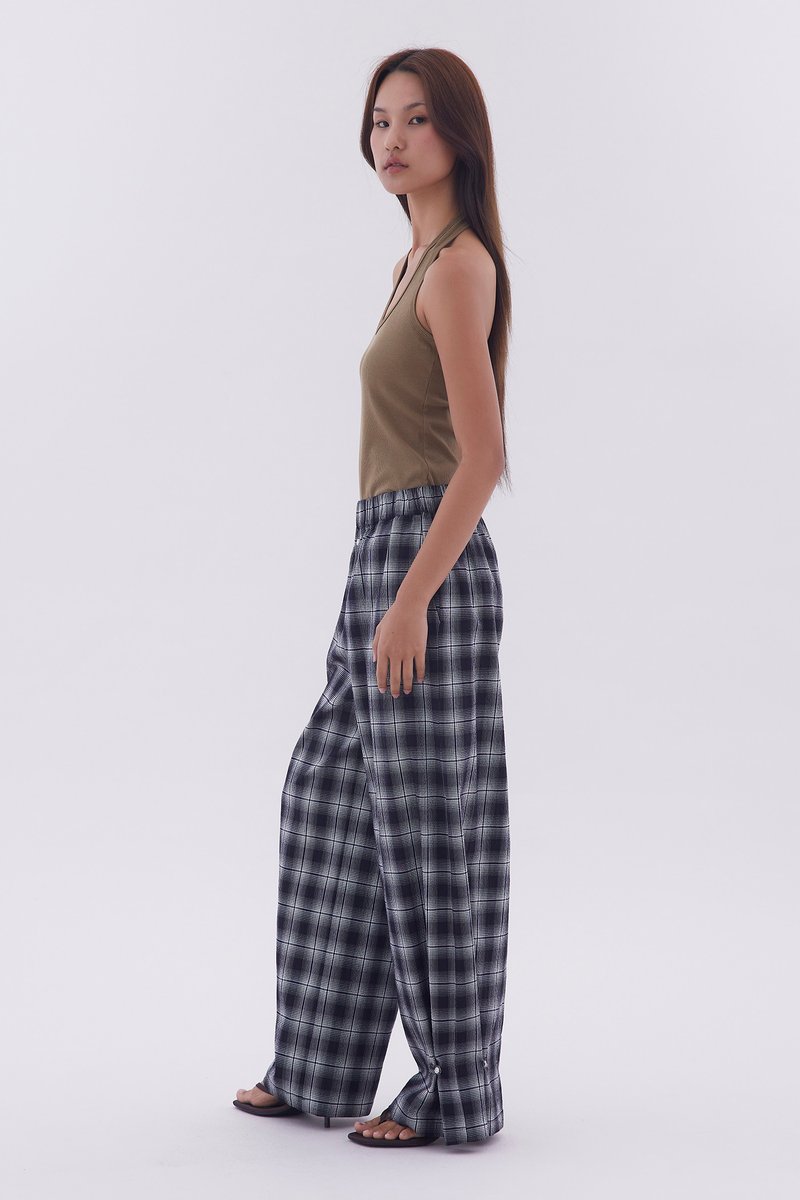 Checked Oversized Pants