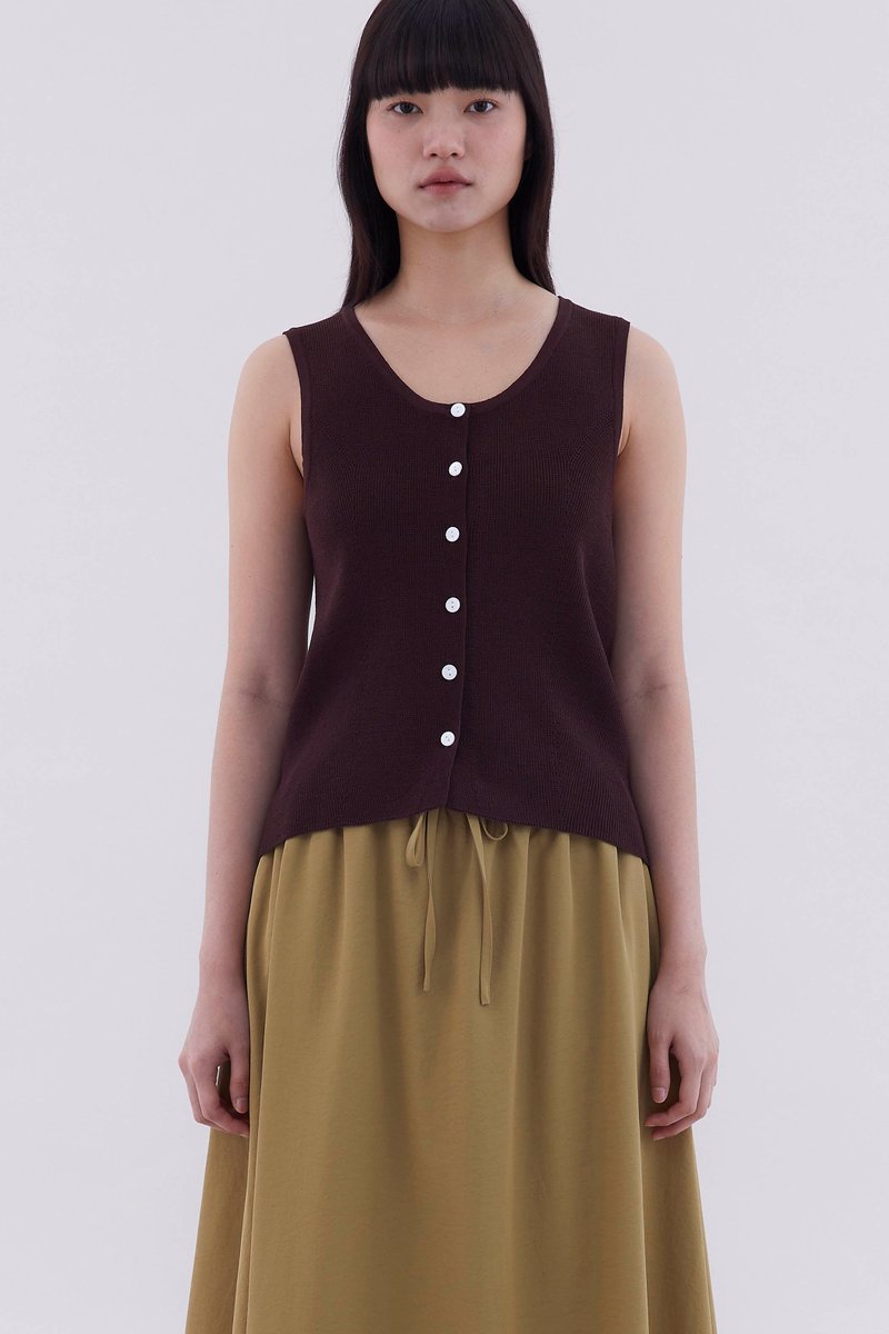 Emberly Front-Button Knit Tank