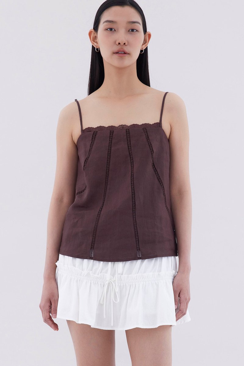 Marison Lace-Trim Panelled Top