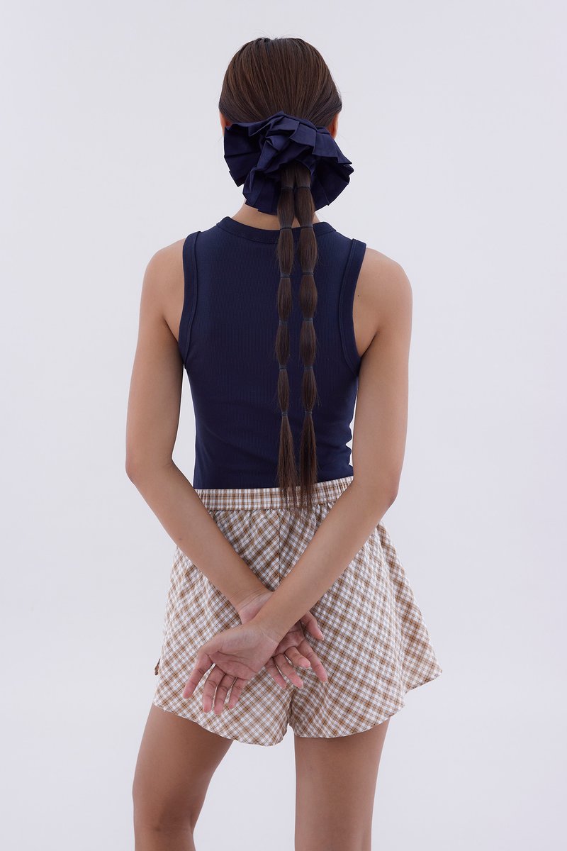 Pleated Crepe Sateen Oversized Scrunchie