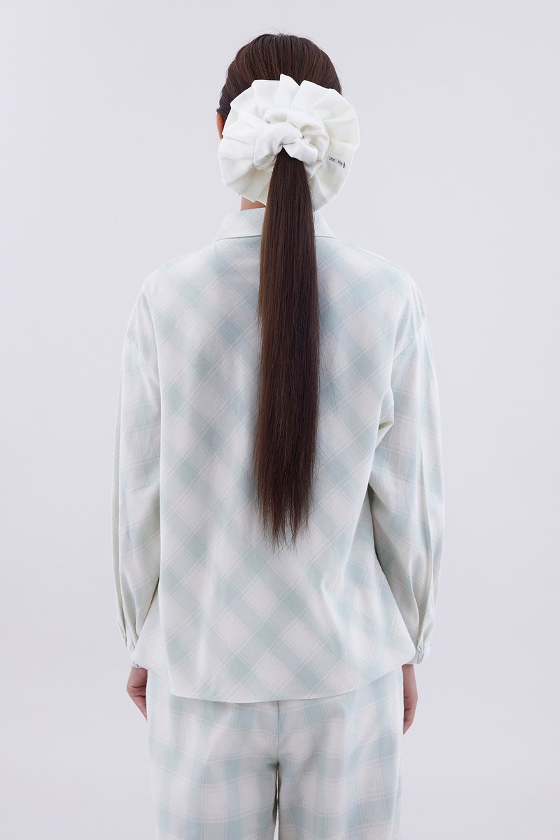 Pleated Crepe Sateen Oversized Scrunchie