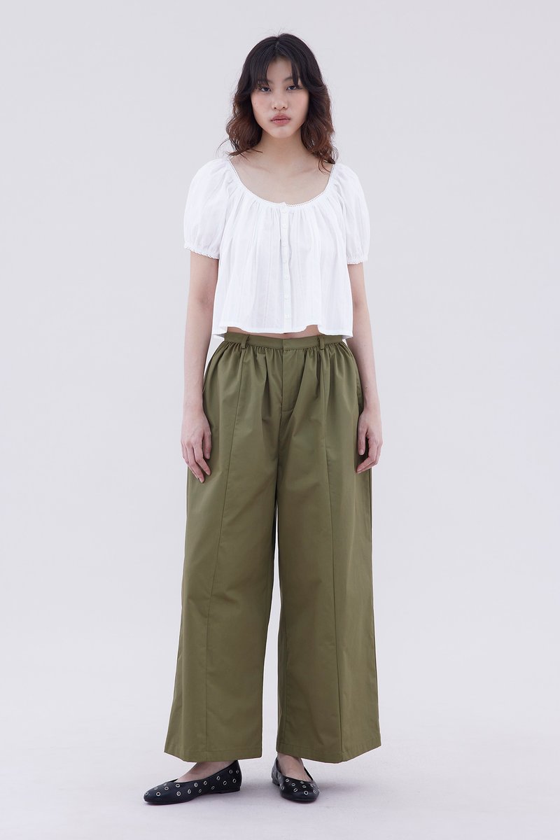 Jenyth High-Rise Gathered Wide Leg Pants