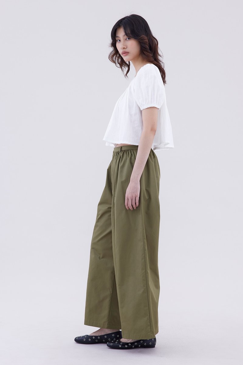 Jenyth High-Rise Gathered Wide Leg Pants