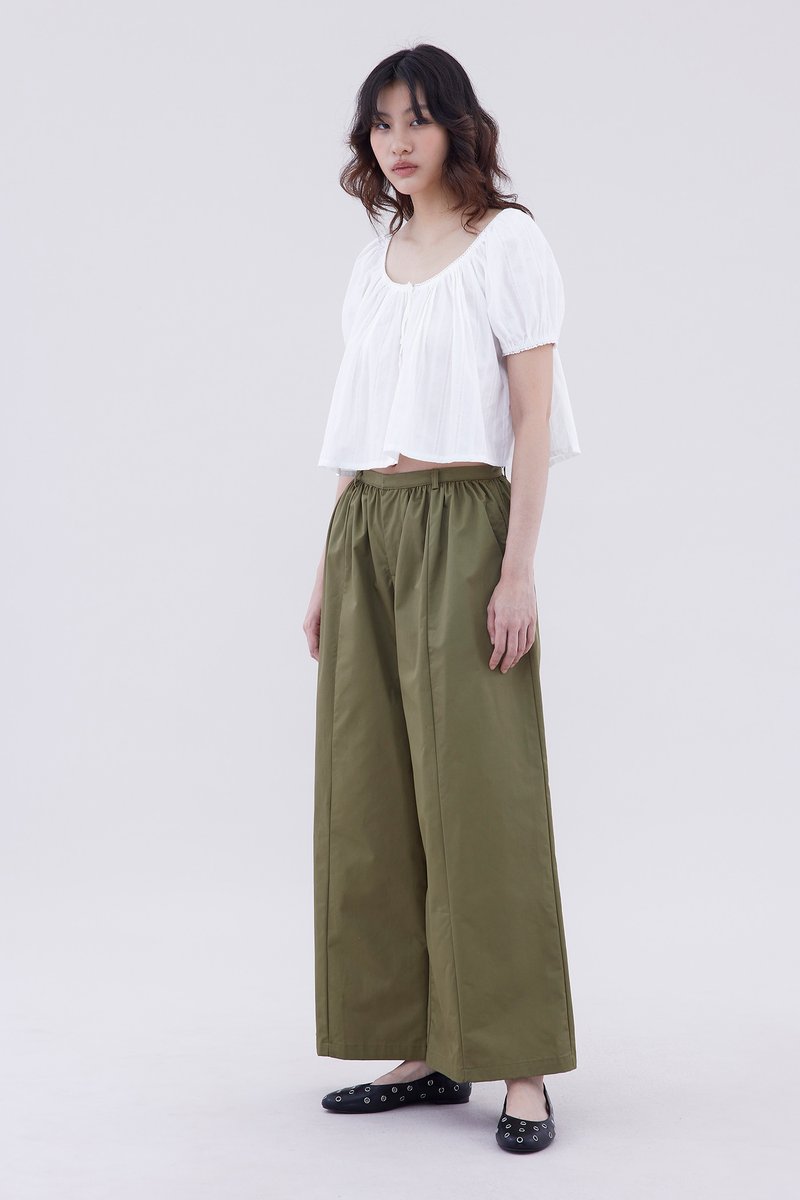 Joellea Scoop-Neck Lace-Trim Blouse