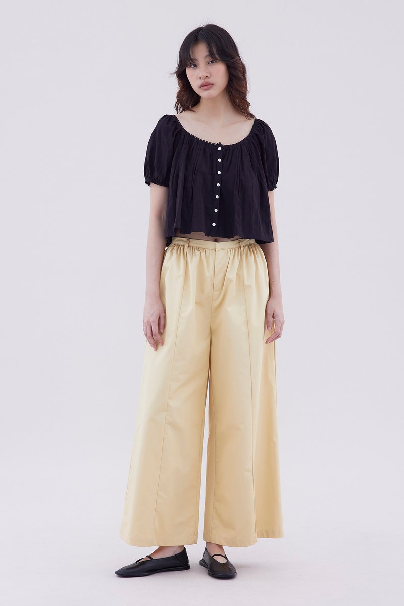 Jenyth High-Rise Gathered Wide Leg Pants