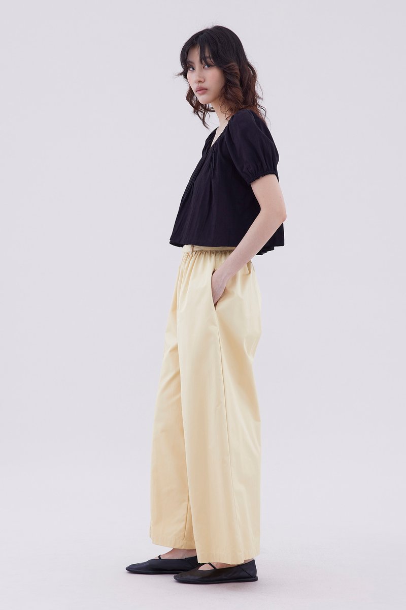 Jenyth High-Rise Gathered Wide Leg Pants
