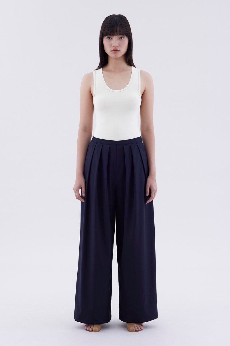 Zendra Mid-Rise Pleated Pants