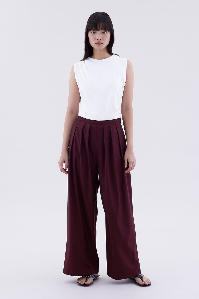 Zendra Mid-Rise Pleated Pants