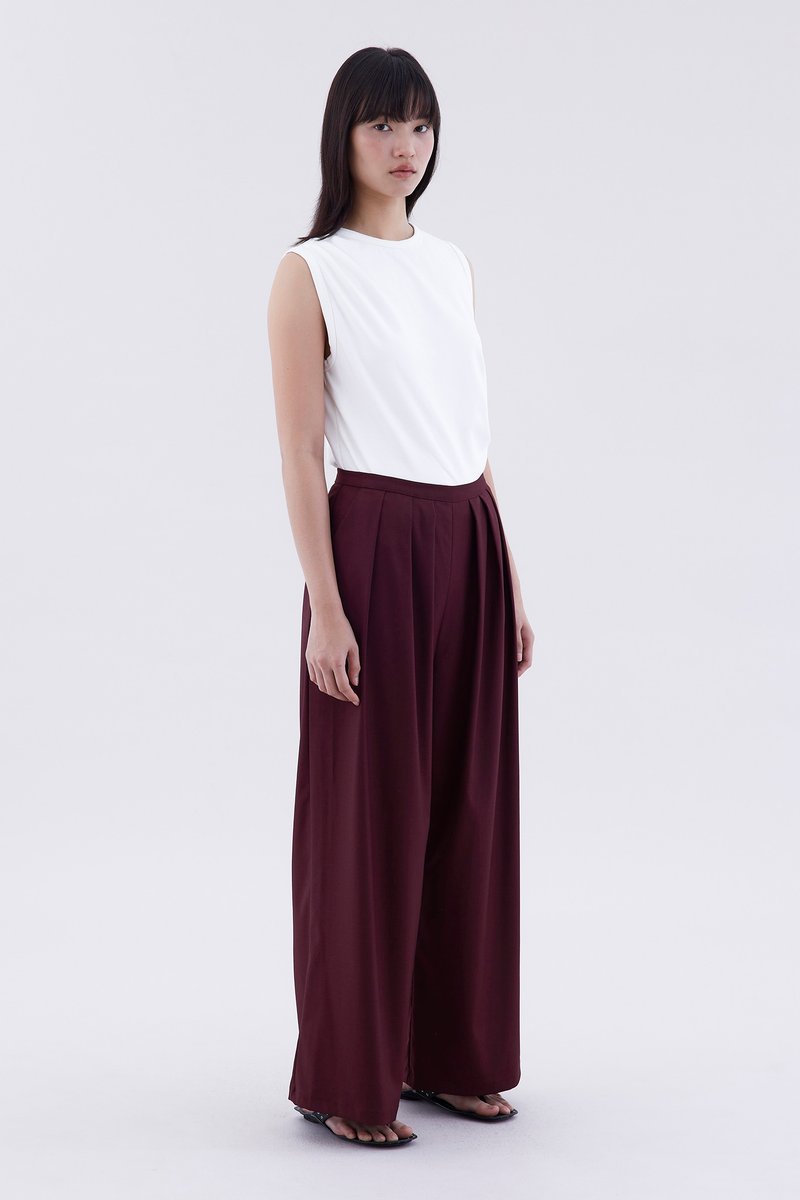 Zendra Mid-Rise Pleated Pants