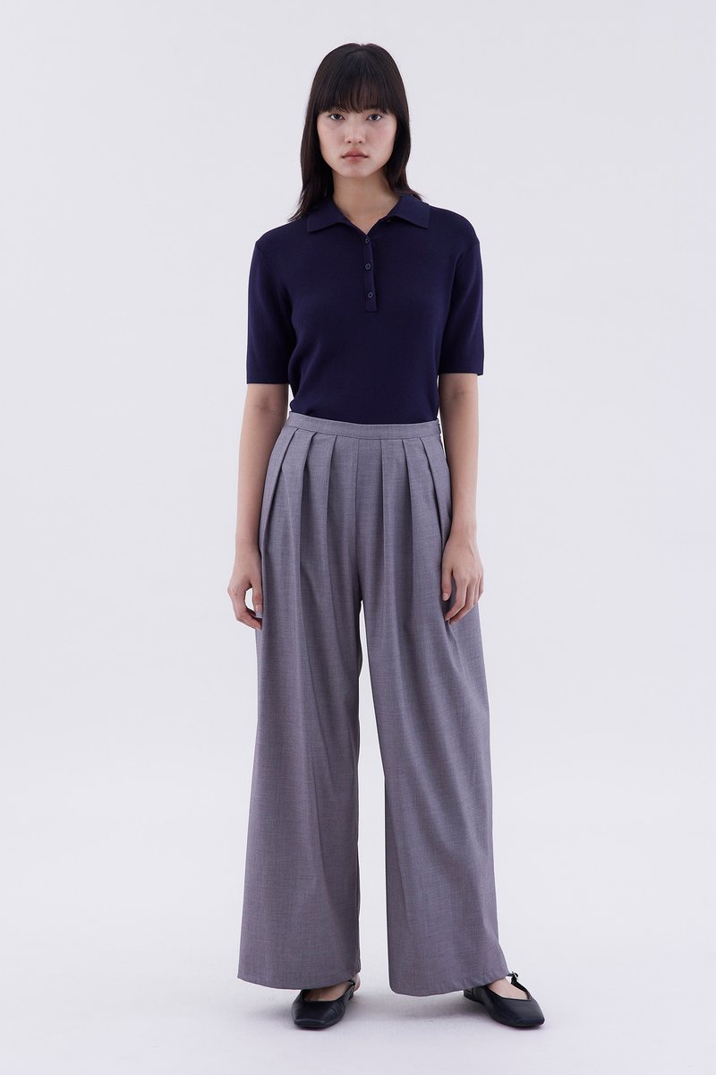 Zendra Mid-Rise Pleated Pants