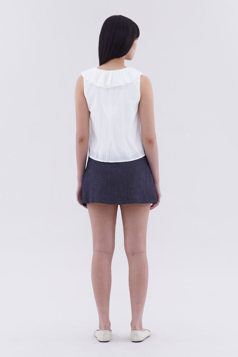 Olivie Ruffle Neck Top