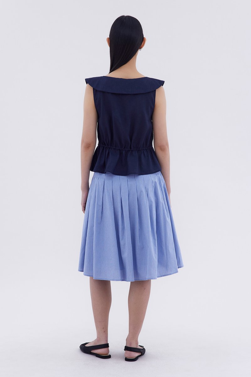 Arely Collared Drawstring Top