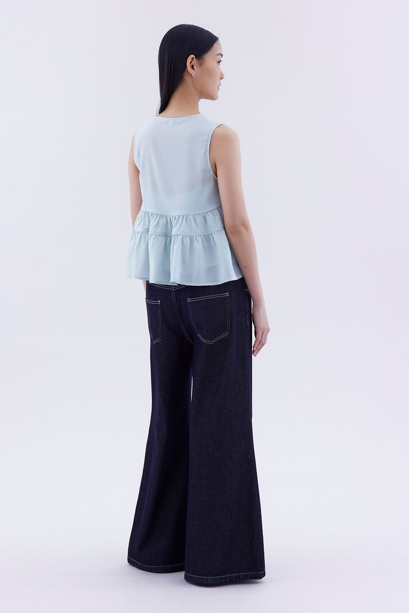 Fernella Ribbon-Tiered Top