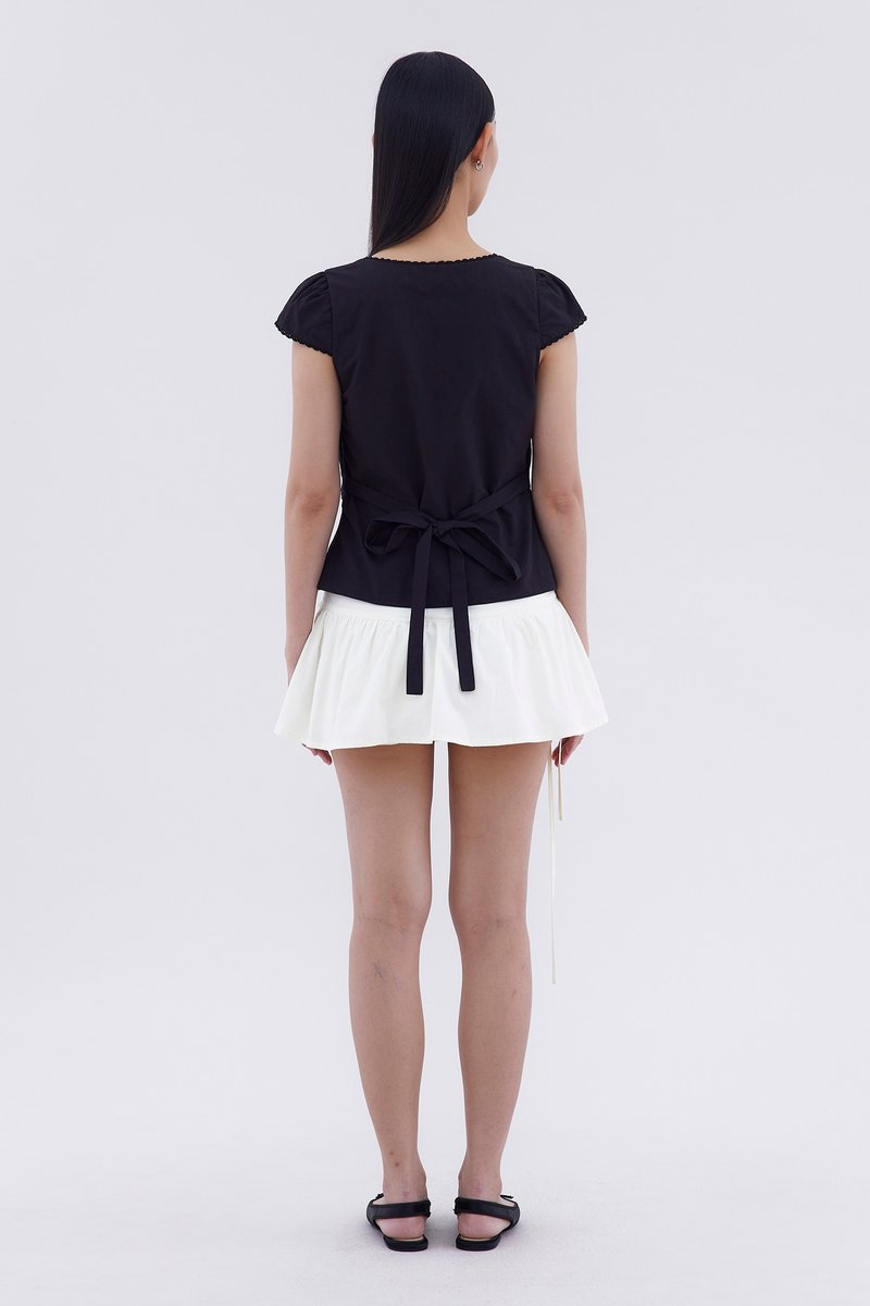 Mariette Lace Trim Fitted Blouse