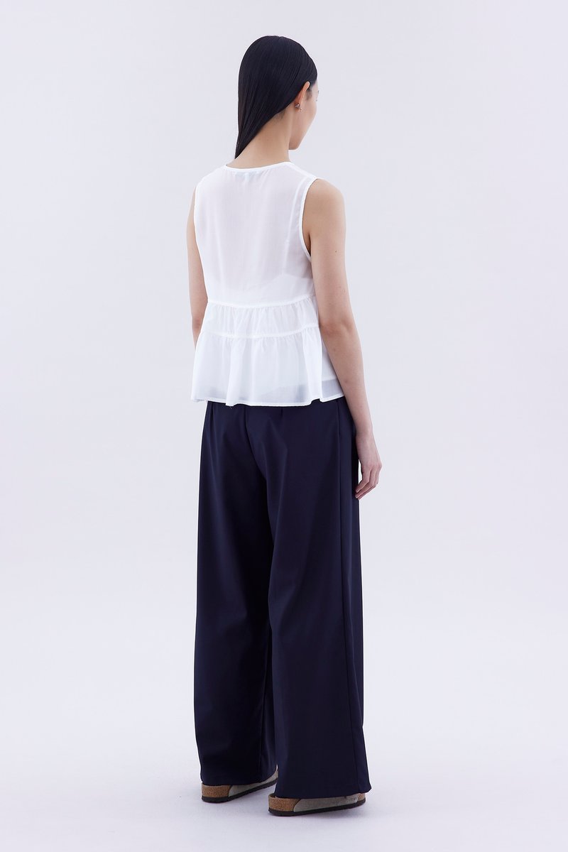 Fernella Ribbon-Tiered Top
