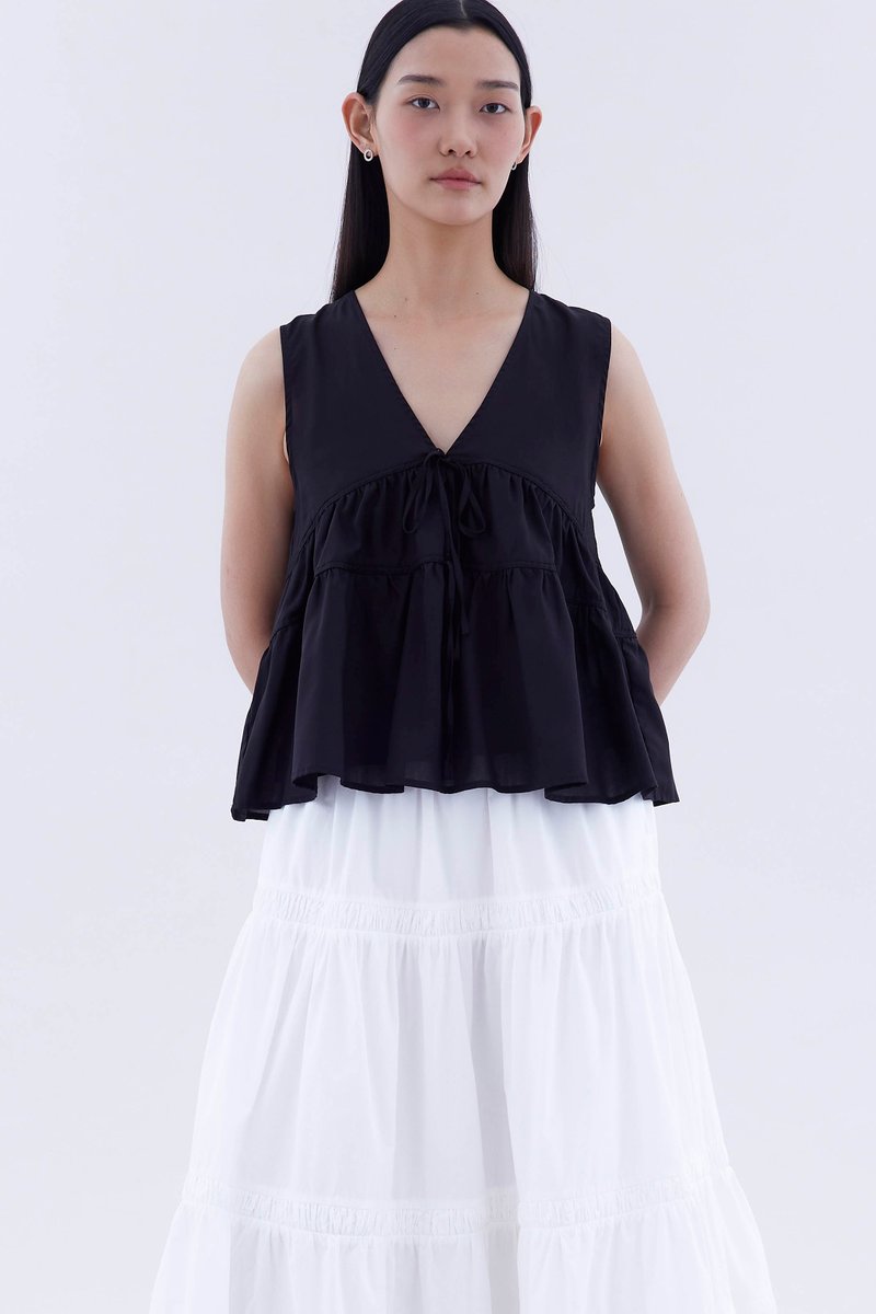 Fernella Ribbon-Tiered Top