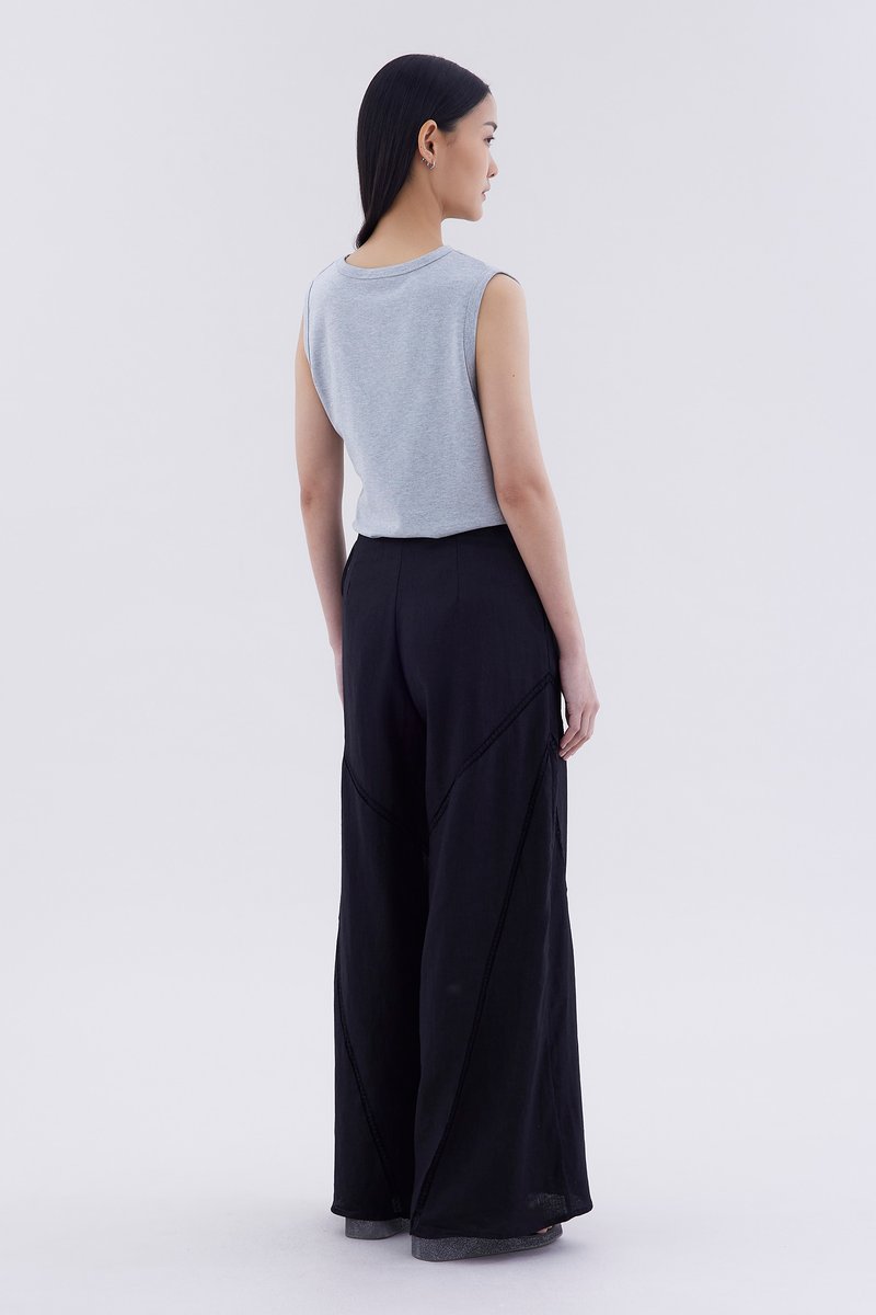 Jacqen Lace-Trim Panelled Pants