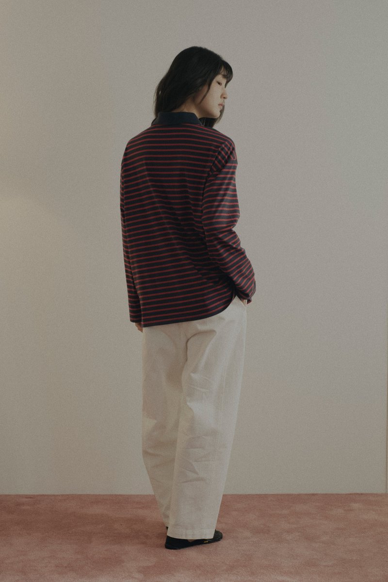 Long Sleeve Striped Polo Shirt