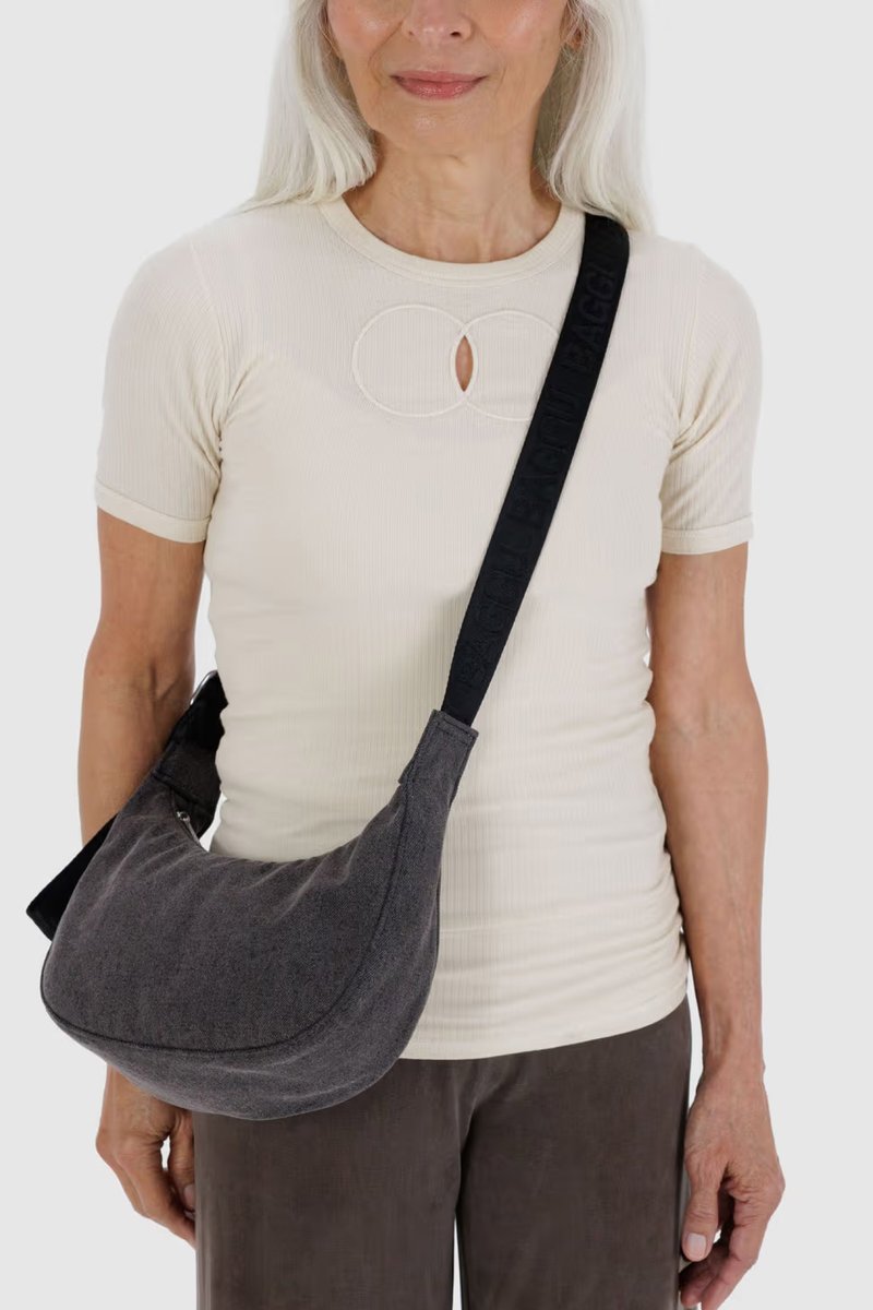 Baggu Small Denim Crescent Bag