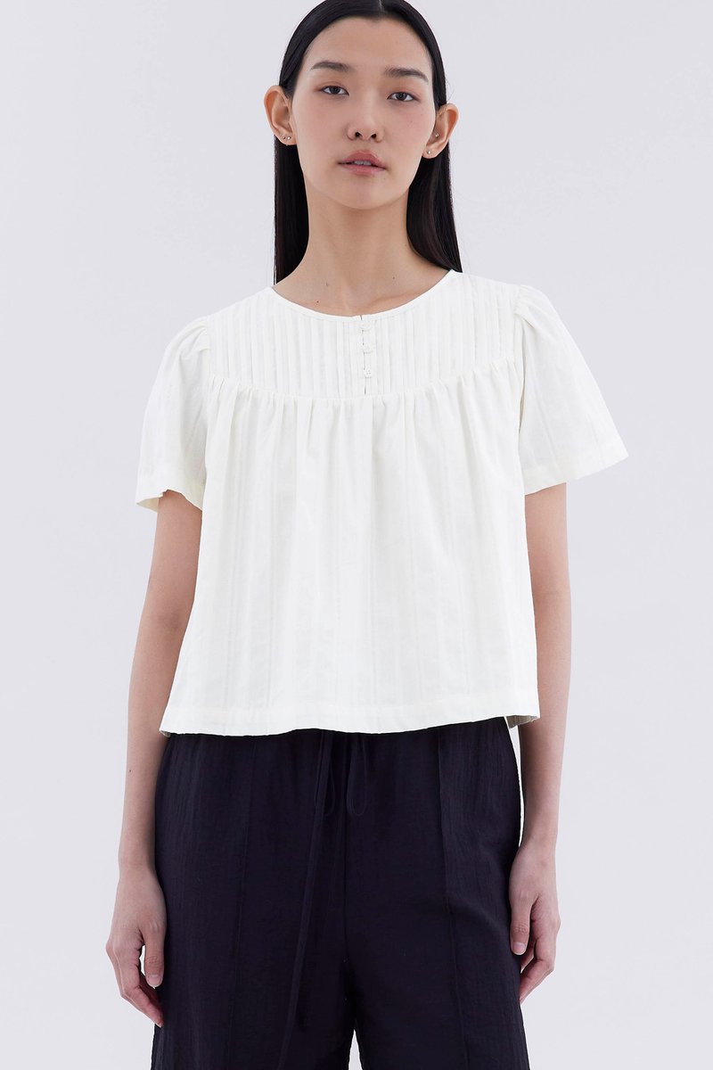 Laire Pin-Tuck Relaxed Top
