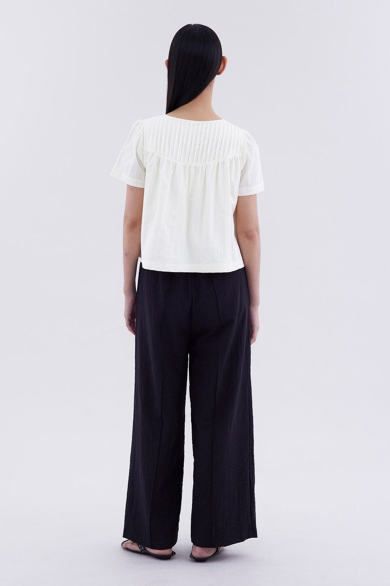 Laire Pin-Tuck Relaxed Top