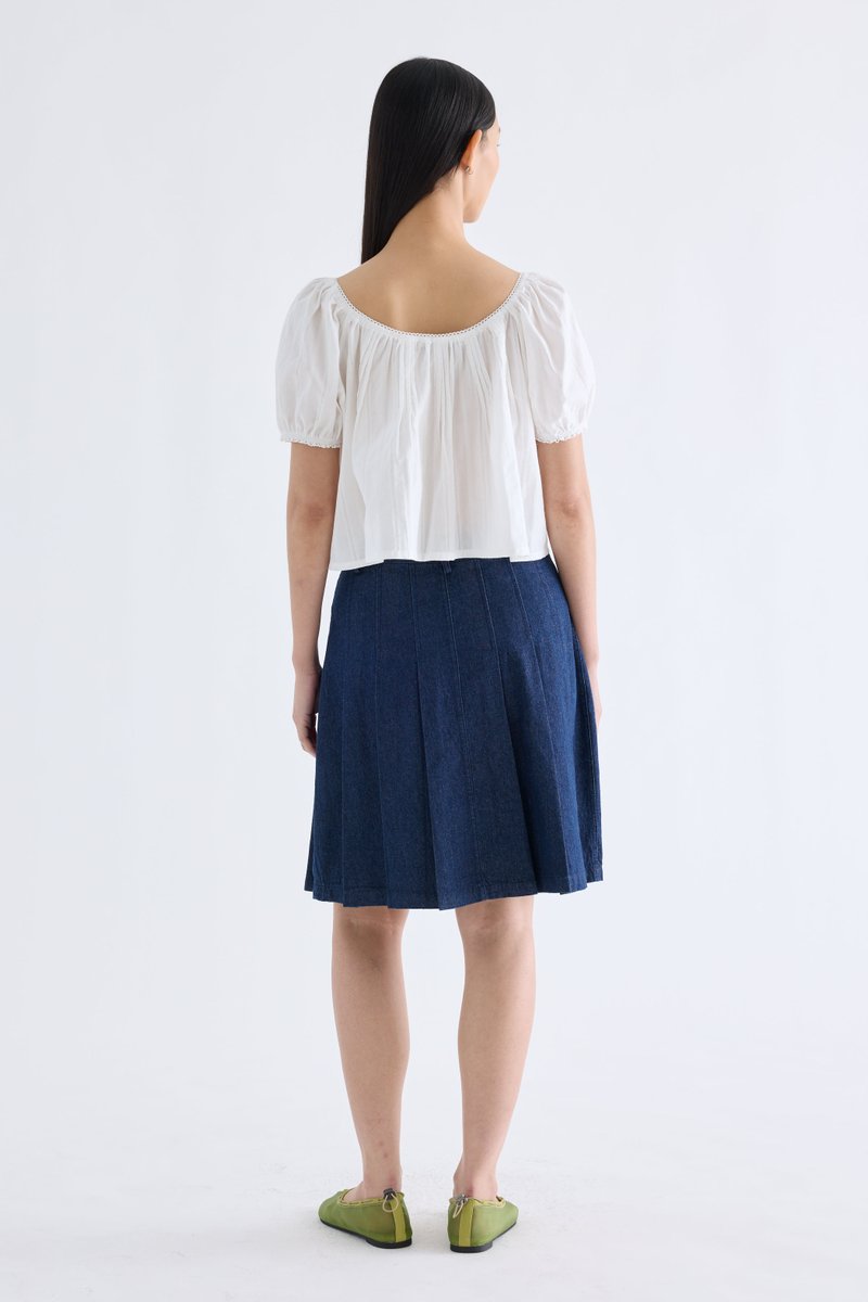 Joellea Scoop-Neck Lace-Trim Blouse