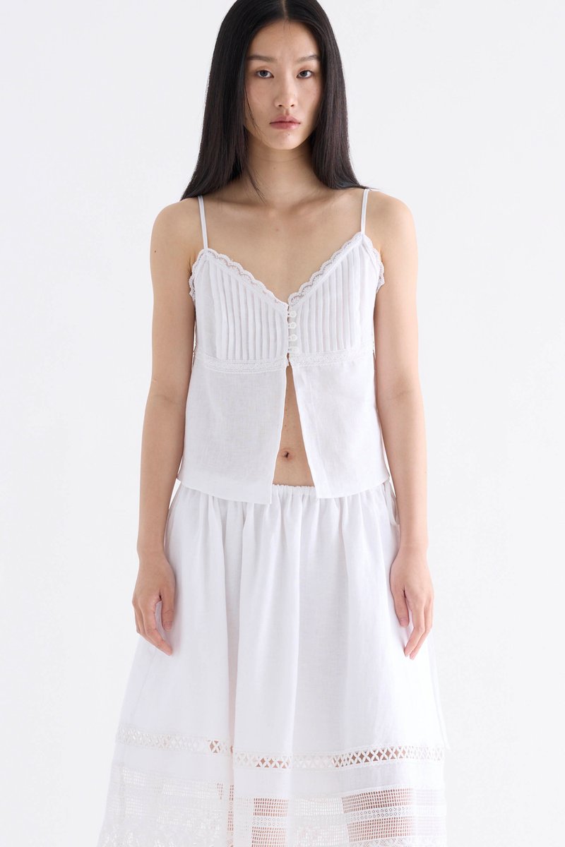 Mia Pleated Split-Front Top