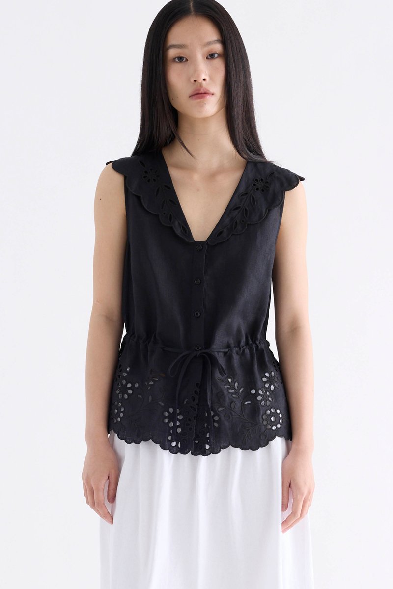 Zoe Lace Waist-Tie Top