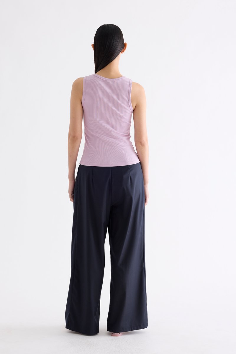 Milene Ribbed Half-Button Tank