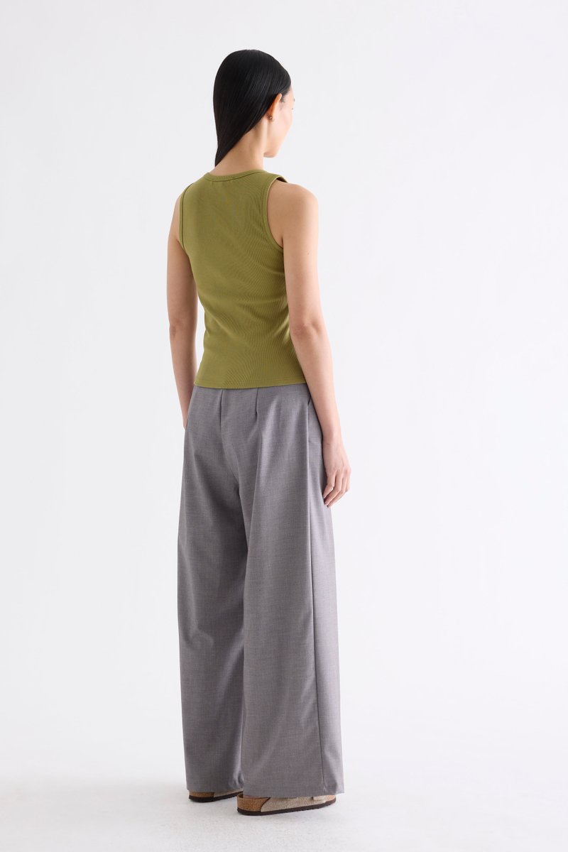 Milene Ribbed Half-Button Tank