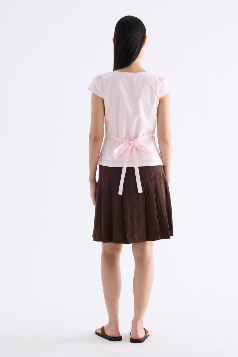 Mariette Lace Trim Fitted Blouse