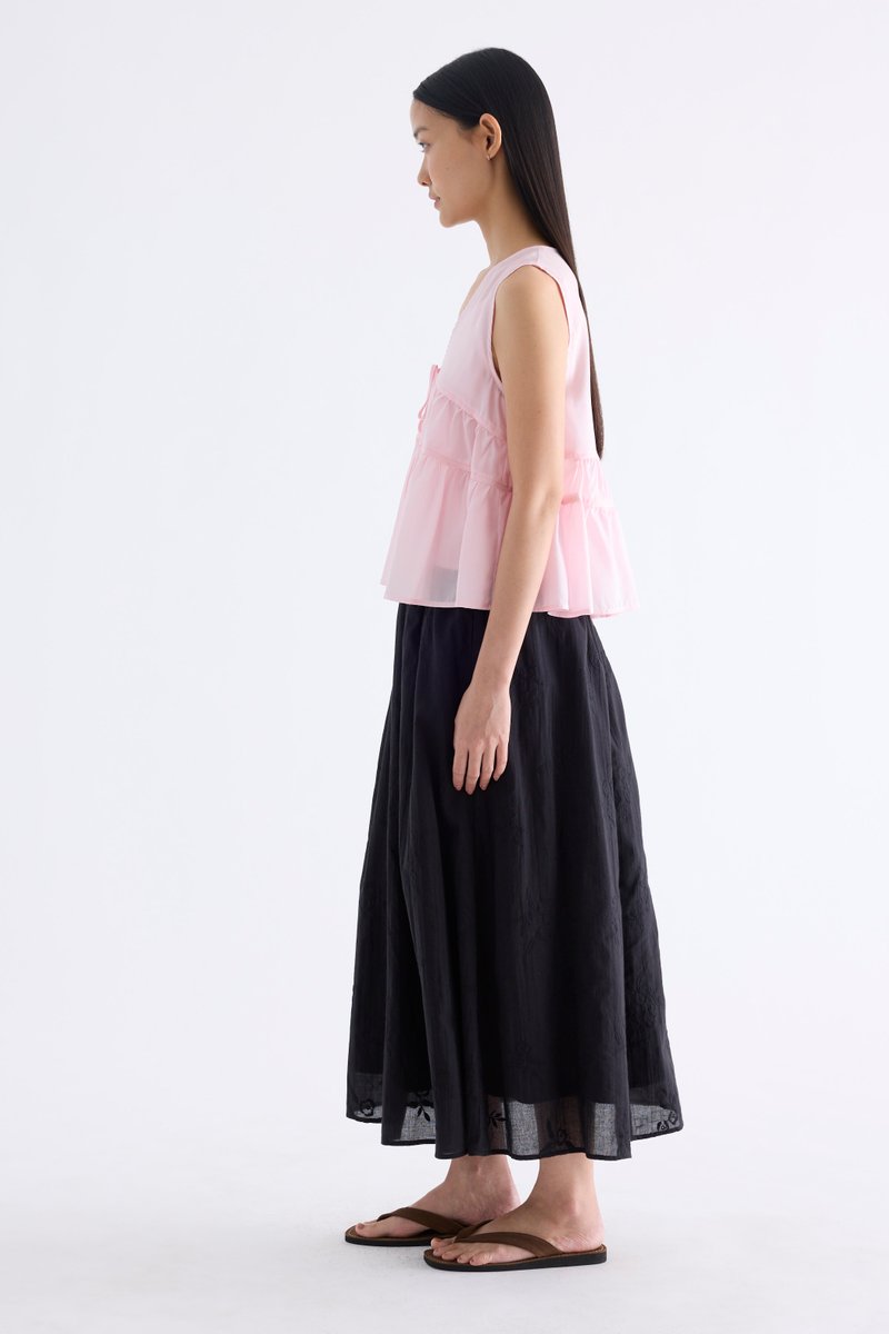 Fernella Ribbon-Tiered Top